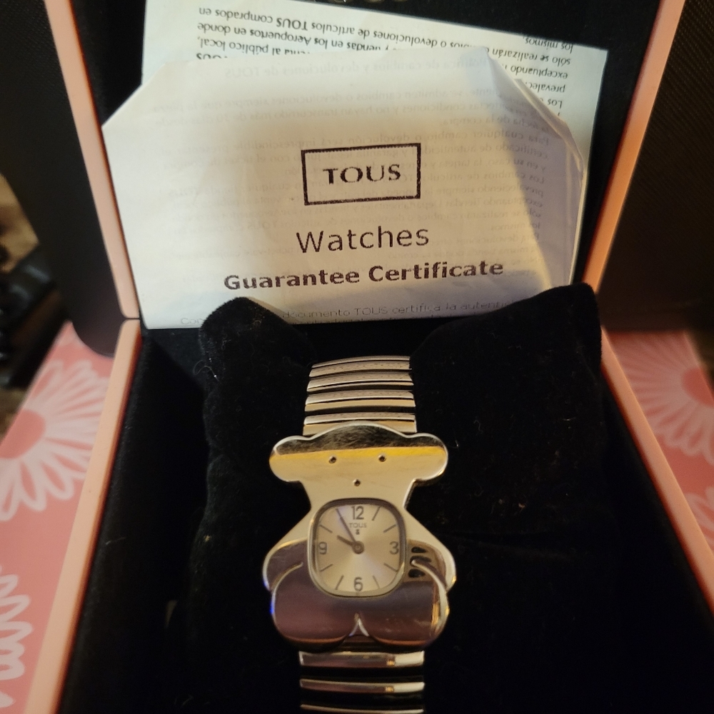 TOUS Silver Bear-Shaped Stainless Steel Ladies Watch